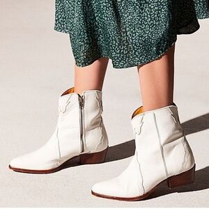 Free People New Frontier White Western Boots Sz 36.5
